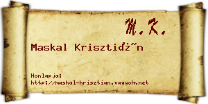 Maskal Krisztián névjegykártya